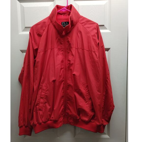 Jos. A. Bank Men's Size Small Water Repellant Red Mock Neck Zip-Up Rain Jacket - Picture 1 of 5